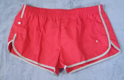 Bermuda masculina vintage Pierre Cardin relax corrida academia tamanho XL 40-42 vermelha bronzeada anos 80 - Imagem 1 de 4