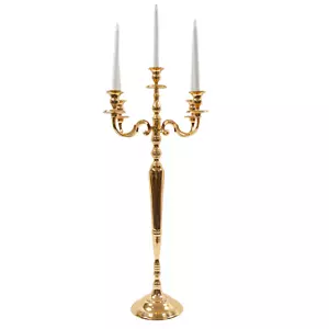 GOLD FRENCH GOLD SILVER CANDELABRA 5 ARM 3 SIZES WEDDING CENTREPIECE - Picture 1 of 12