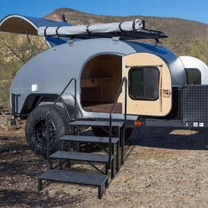 RV 4 Steps With 2 Handrails, Hot Tub Steps Metal, Portable Stairs Steps 440lbs - Picture 1 of 12