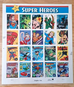 DC Comics Super Heroes - Sheet of Twenty 39 Cent Stamps - Picture 1 of 2
