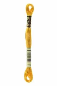 DMC 6-St Embroidery Cotton Floss 8.7yd - Mustard (Topaz - Lighter 783) DMC728 - Picture 1 of 2