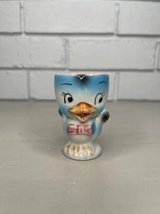 Vintage Anthropomorphic Blue Bird Egg Cup Holder Kitsch Ceramic Made In Japan - Picture 1 of 8