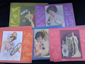 Lot of 15 Vintage Coca Cola COKE Girl Laminated Placemats 1970's 5 Different - Picture 1 of 4