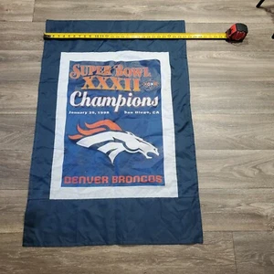 1998 DENVER BRONCOS  XXXII ( 32) SUPER BOWL BANNER / FLAG, 27" X 42" - Picture 1 of 8