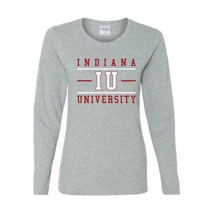 Indiana Hoosiers Block Womens Long Sleeve - Sport Grey - Picture 1 of 6
