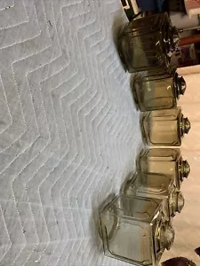 Set Of 6 Smoke Colored Glass Cube Lamp Shades - Picture 1 of 7