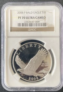 2008 P Bald Eagle Commerative Silver Dollar NGC PF 70 Ultra Cameo - Picture 1 of 3