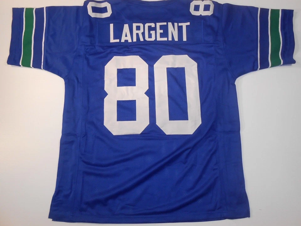 Camiseta Steve Largent azul costurada personalizada sem assinatura - M, L, XL, 2XL, 3XL - Imagem 1 de 2