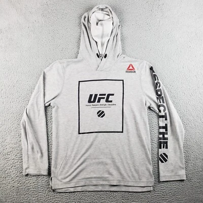 UFC Reebok Fleece Hoodie Sweatshirt Mens Medium Gray Speedwick - Image 1 of 4