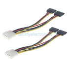 5X 4 Pin IDE Stecker Molex auf Dual SATA Splitter 2 Ports Buchse Netzteil Kabel