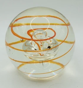 Fermacarte vintage Sphere Universe vetro soffiato arancione - Foto 1 di 8