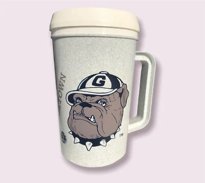 Georgetown Bulldogs Logo Ncaa Insulated Super Thermo Betras Mug Cup w/ Cover Vtg - Image 1 of 4