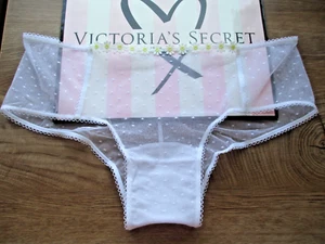 VICTORIA'S SECRET PINK Wink Cheeky Panty VS White Mesh Dot Floral Daisy S M L XL - Picture 1 of 5