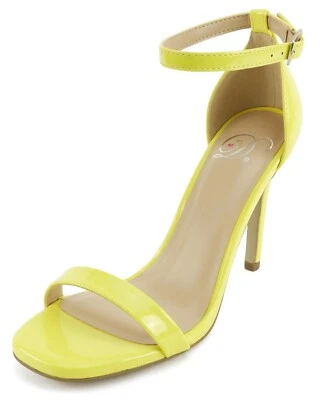 Sandalia de vestir de tacón alto con correa al tobillo de mujer deliciosa charol amarillo JAIDEN Foto 1 de 4