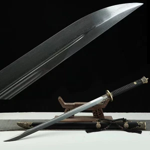Chinese Ming Dynasty Yan Ling Dao Kung Fu Sword Damascus Steel Razor Sharp - Picture 1 of 10