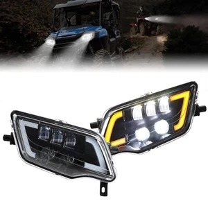 LED Headlights Assembly Head Lamp For Honda Foreman 500 Rancher 420 Pioneer 1000 - Picture 1 of 12