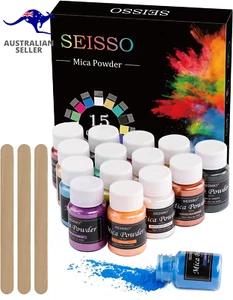 Mica Powder - 15 Colors of Pigment for Paint, Dye, Soap Making, Nail Polish, Epo - Picture 1 of 12