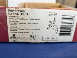Pfister GT533-TDBG Port Haven Rubinetto di riempimento per pentole da parete in oro spazzolato - Foto 1 di 6