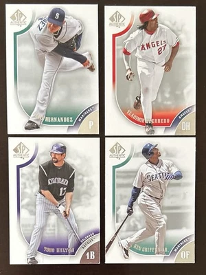 2009 Upper Deck SP Athentic Lot Of (4) All HOF- Griffey, Helton, Guerrero-ex-mt - Image 1 of 3
