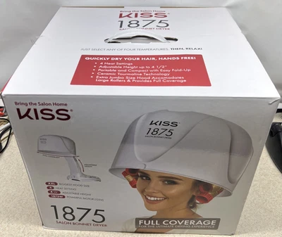 KISS 1875W Salon Bonnet便携式吹风机可调节高度和4个加热设置 — 第 1/4 张图片
