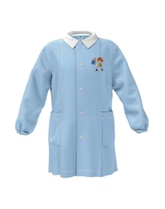 Grembiule asilo bambino Siggi Happy School 33GR4188 Quadri Bianco/Azzurro - Picture 1 of 1
