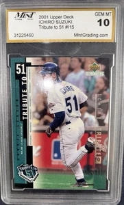 2001 Upper Deck #15 Ichiro Suzuki RC Mariners FGA 10 GEM MINT HOF Free Ship - Picture 1 of 4
