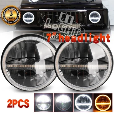 Par de faros redondos LED de 7 pulgadas DRL para Suzuki Samurai SJ410 1986-1995 haz alto y bajo Foto 1 de 4