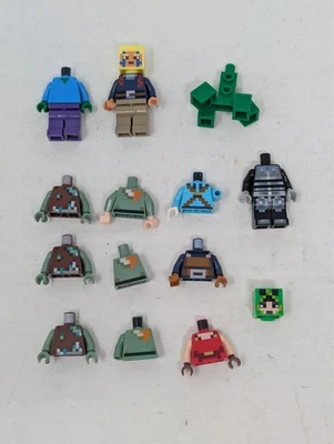 Lote de piezas surtidas de minifiguras LEGO de Minecraft - Zombie, Alex, ahogado, pieles Foto 1 de 4