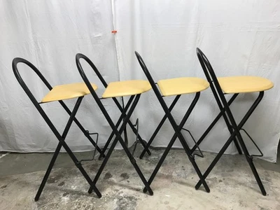 4 klappbare Barstühle, schwarz/Buche, stabil, Lehne, Barhocker, top Zust, gebr. - Bild 1 von 4