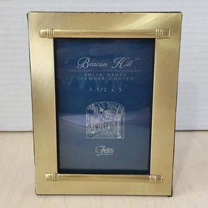 Beacon Hill Solid Brass Picture Frame 3.5 x 5 Fetco International Lacquer Coated - Picture 1 of 4