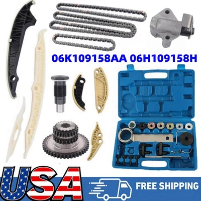 NUEVO Kit de cadena de distribución con kit de herramientas para VW CC Jetta Golf Audi A4 A5 A6 Q5 1.8 2.0T Foto 1 de 4