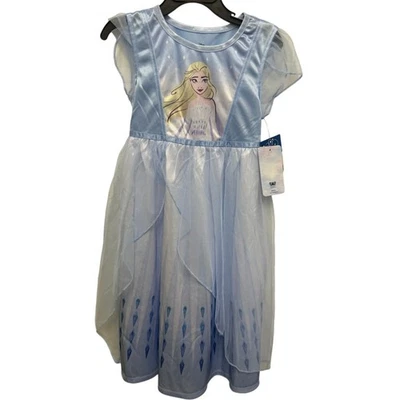 NUEVO Disney Princesa Frozen Elsa Azul Camisón Vestido para Dormir Pijama Disfraz Niña 5T Foto 1 de 3