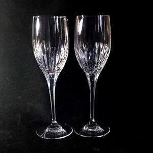 MIKASA ARCTIC LIGHTS WINE GLASSES, Cut Lead Crystal, 8 1/4", 6 Oz, SLOVENIA, 2PC - Picture 1 of 7