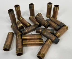 Lot of (22) 1"NPT x 4" Brass Pipe Nipple - Picture 1 of 4