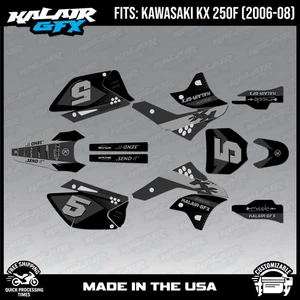 Graphics Kit for Kawasaki KX250F (2006-2008) KX 250F Turbo Series - Smoke - Bild 1 von 4