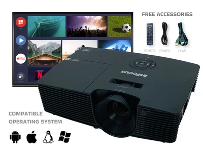 3LCD Projector 17,000:1 High Contrast Ratio 3500 Lumens Full HD 3D w/Accessories - Image 1 of 4