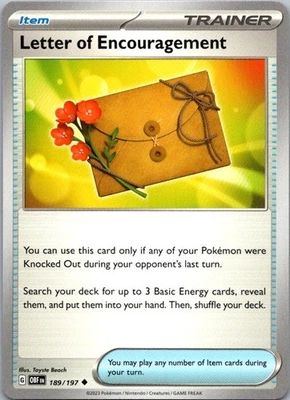 Letter of Encouragement Uncommon SV03: Obsidian Flames 189/197 NM - Image 1 of 2