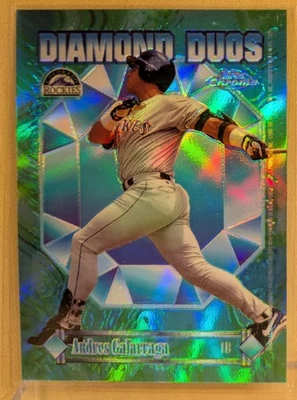 1997 Topps Chrome DIAMOND DUOS REFRACTOR #9 Andres Galarraga Dante Bichette RARE - Image 1 of 2