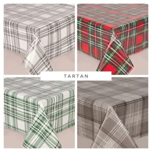 Tweed Tartan Checked PVC Vinyl Wipe Clean Table Cloth Waterproof - Picture 1 of 9