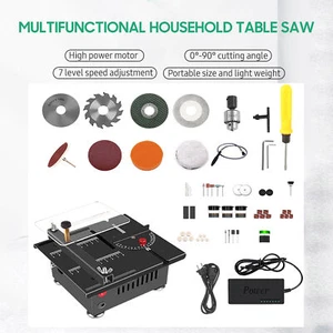 100W Multi-Functional Table Saw Mini Desktop Electric Saw Cutter with Blade Z6U7 - Picture 1 of 12