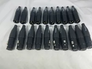 10 Male and 10 Female 3 Pin Gold Contacts XLR Mic Plug Audio Cable Connector - Picture 1 of 8