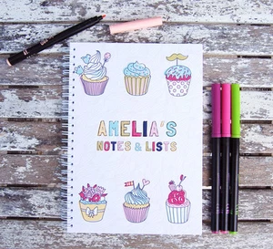 Cute Cupcake Personalised Notebook Gift Idea Various Sizes - Picture 1 of 1