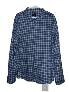 UNTUCKit knitterfreies blau kariertes Langarmhemd mit Knopfleiste Herren - Bild 1 von 15