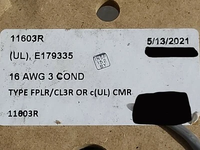 Cable de alarma/seguridad elevador trenzado Advanced Digital 11603R 16/3C gris/100 pies Foto 1 de 4