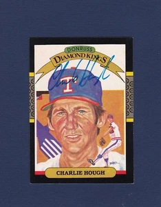 Charlie Hough signed Texas Rangers 1986 Donruss Diamond King baseball card - Picture 1 of 1