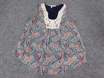 Blusa de mujer Collective Concepts XSP Petites azul Argyle jersey top Foto 1 de 4