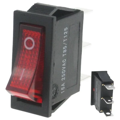 CATERING PARTS UK SW04 16A EINPOLIG ROT BELEUCHTET WIPPE EIN AUS SCHALTER 28mm x 11mm 16A - 240V