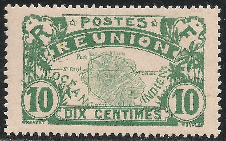 Reunion #66 (A19) VF MINT VLH - 1922 10c Map of Reunion - Image 1 of 1