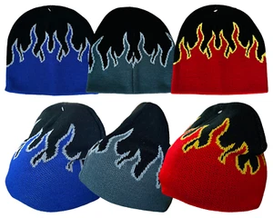 Fire Flame Double Layered Thick Winter Beanie - Bild 1 von 13