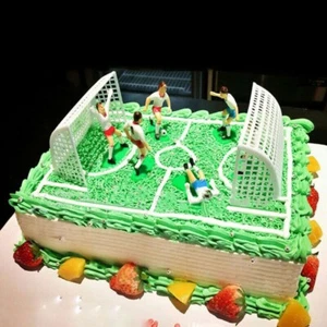 Football Game Kids Toy Celebration Goal Gate Pastry Art Birthday Cupcake Topper - Picture 1 of 14